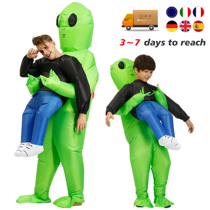 ET Alien Inflatable Costume - Scary Green Suit for Adults