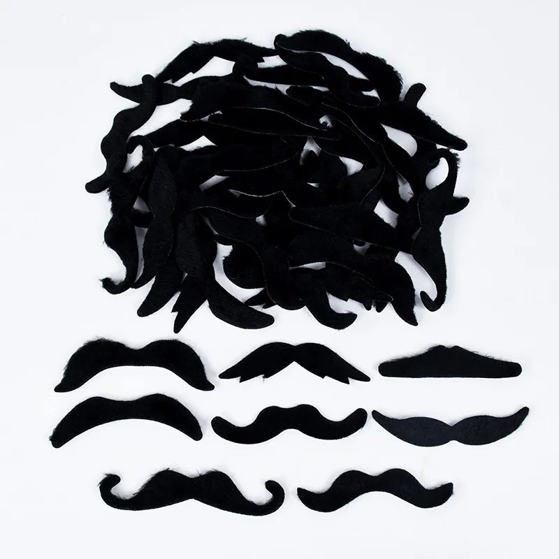 48PCS Funny Fake Mustaches - Halloween Pirate Party Accessories