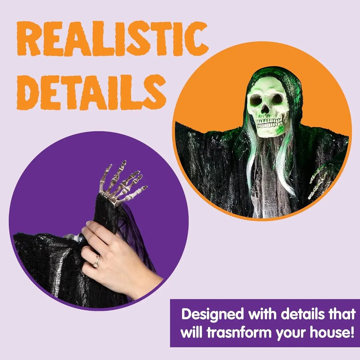 3-Pack Hanging Skeleton & Ghost Decorations - Halloween Decor