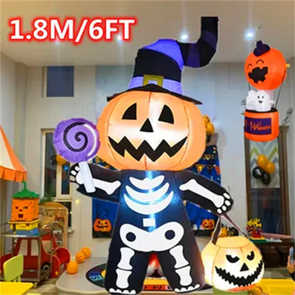 Halloween Inflatable Toy Giant Pumpkin Skull Ghost Outdoor Yard Garden Decoration