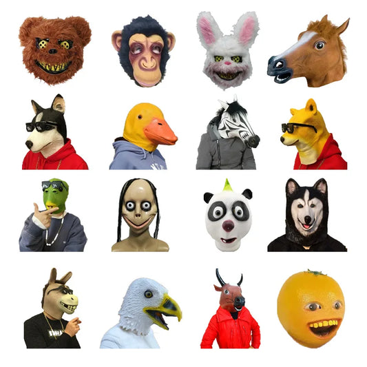 Funny Animal Masks - Halloween Carnival Terror Headgear