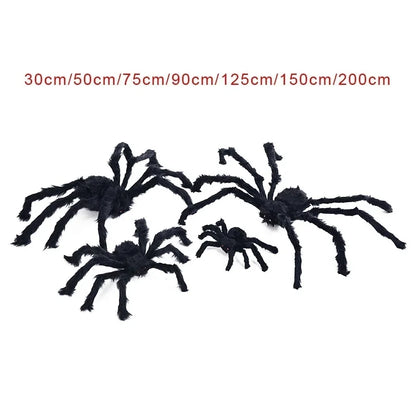 Giant Black Plush Spider - Halloween Decoration Prop