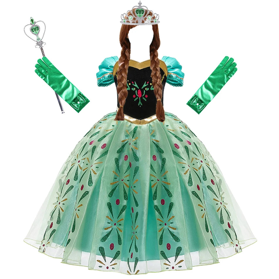 Princess Cosplay Dress for Girls - Summer Halloween Costume & Party Outfit