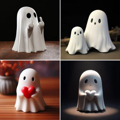 Cute Middle Finger Ghost Statue - Halloween Home Decoration