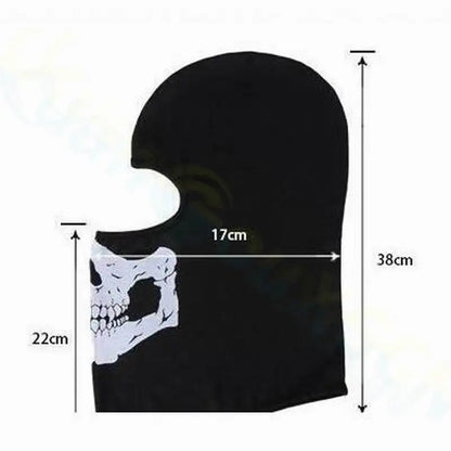 Skull Print Balaclava - Windproof Full Face Mask for Biking & Skiing