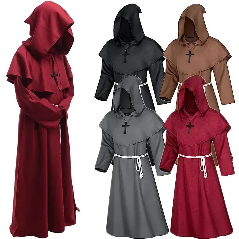 Wizard Costume - Medieval Hooded Robe for Halloween Cosplay