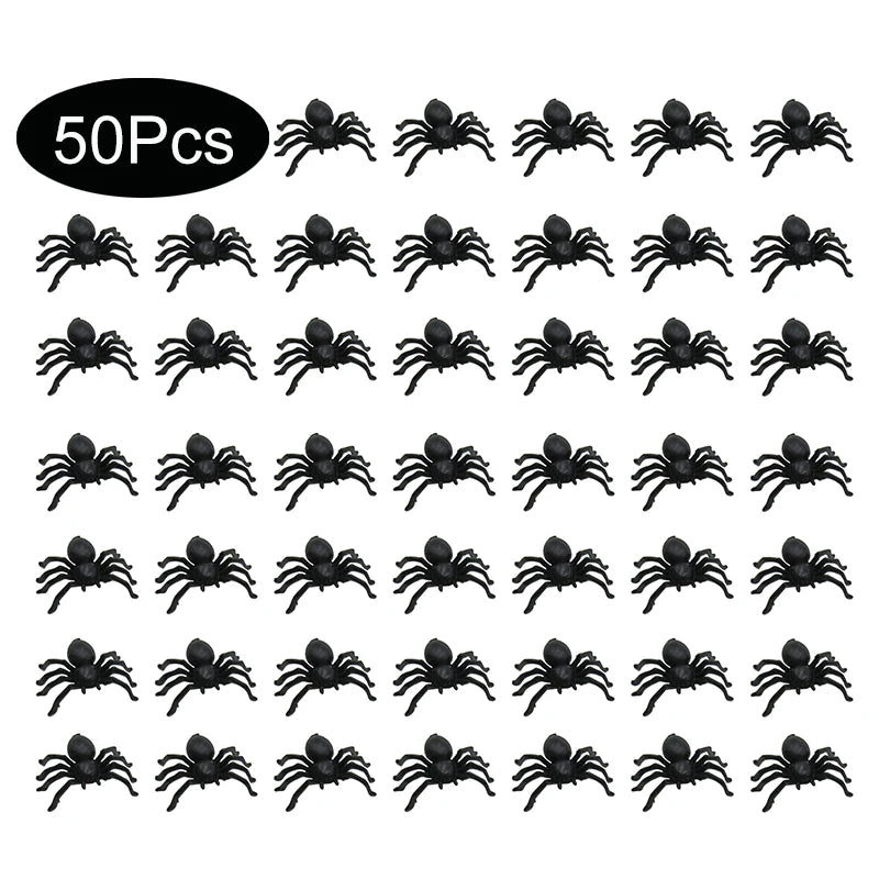 50pcs Luminous Halloween Spiders - Haunted House Decor