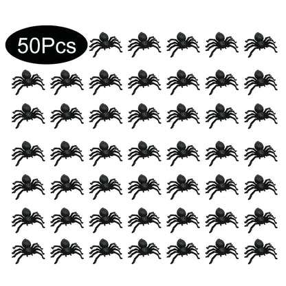 50pcs Luminous Halloween Spiders - Haunted House Decor