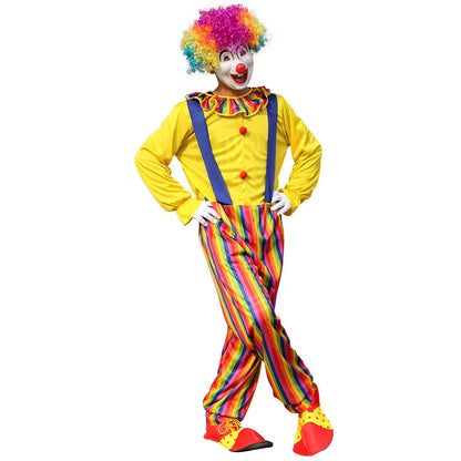 Adult Circus Clown Jumpsuit - Halloween Carnival Costume (No Wig)