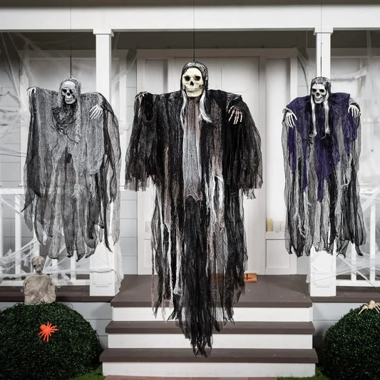 3-Pack Hanging Skeleton & Ghost Decorations - Halloween Decor