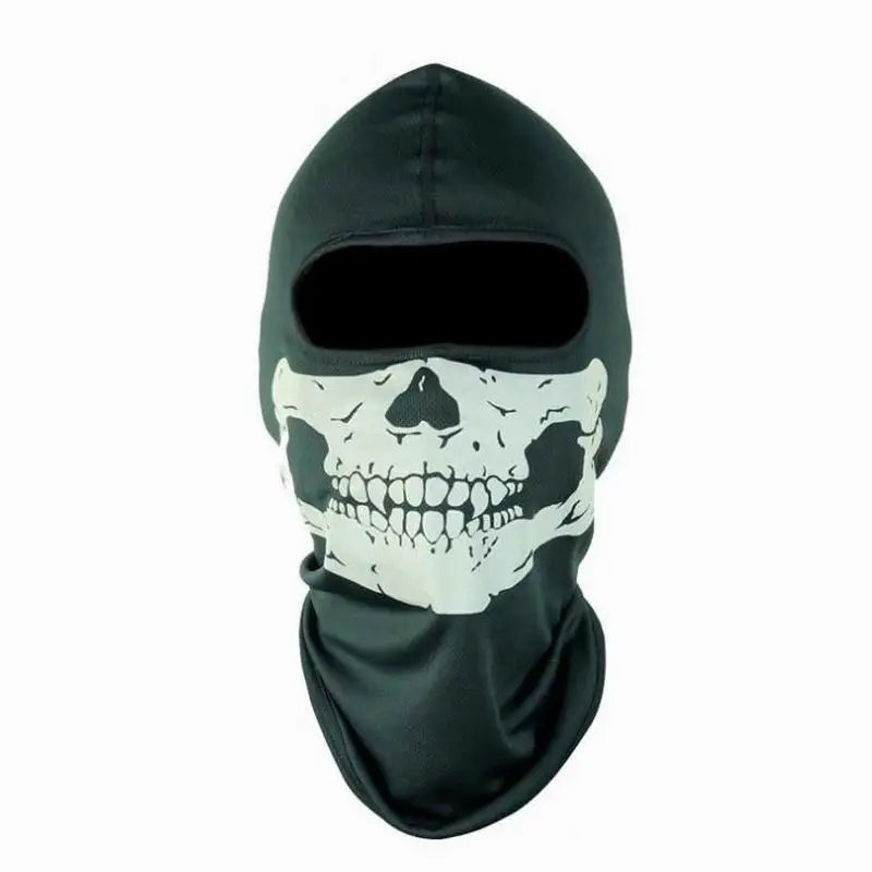 Skull Print Balaclava - Windproof Full Face Mask for Biking & Skiing