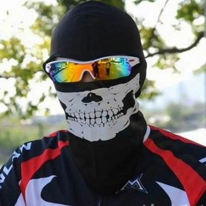 Skull Print Balaclava - Windproof Full Face Mask for Biking & Skiing