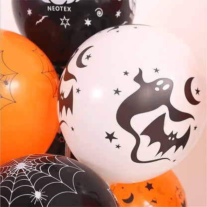 30/10Pcs Halloween Balloons - Scary Pumpkin & Ghost Decor