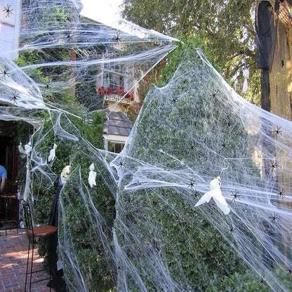 Halloween Spider Web & Scream Decorations – Perfect for Haunted Houses