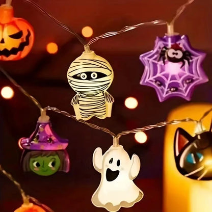 LED String Lights - Pumpkin & Ghost Halloween Decor 2024