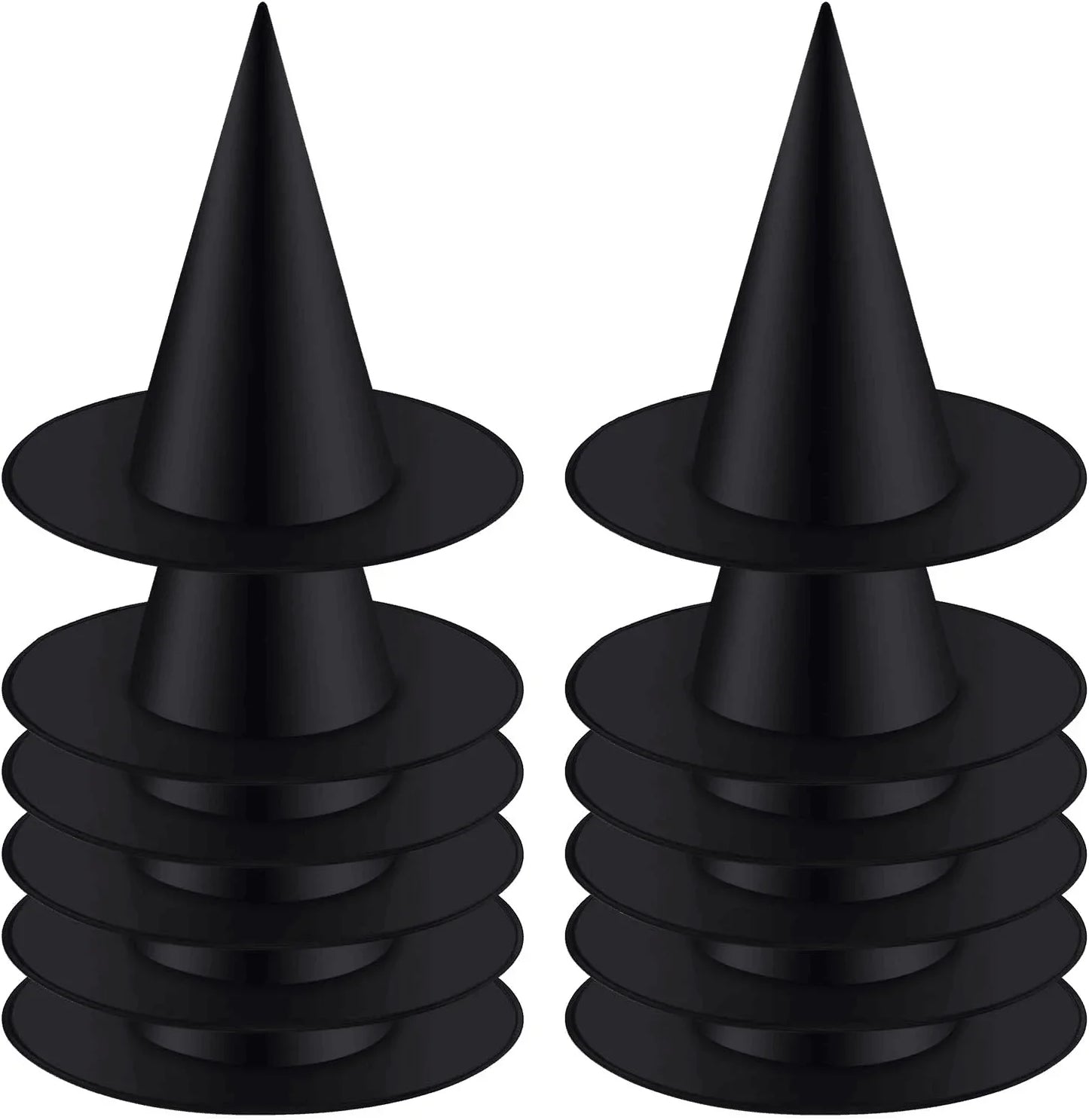 12pcs Halloween Witch Hat Costume Accessory for Halloween Party, Black