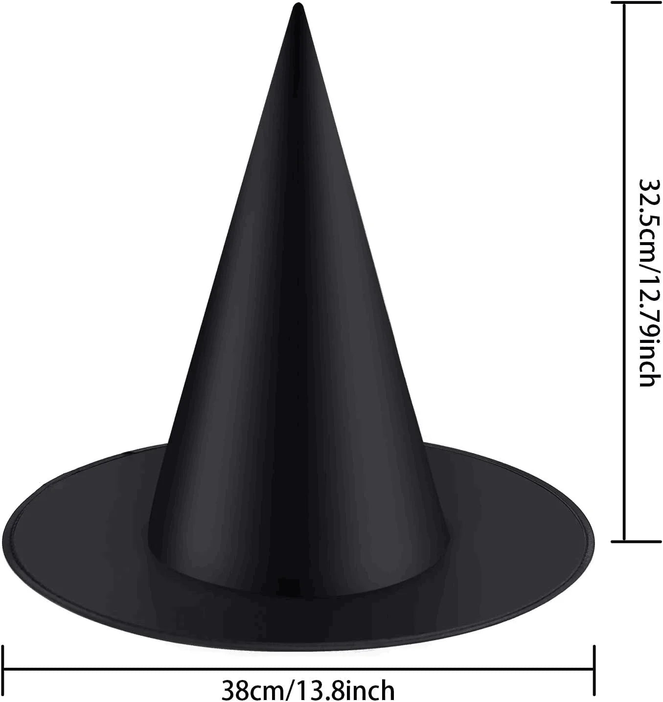 12pcs Halloween Witch Hat Costume Accessory for Halloween Party, Black