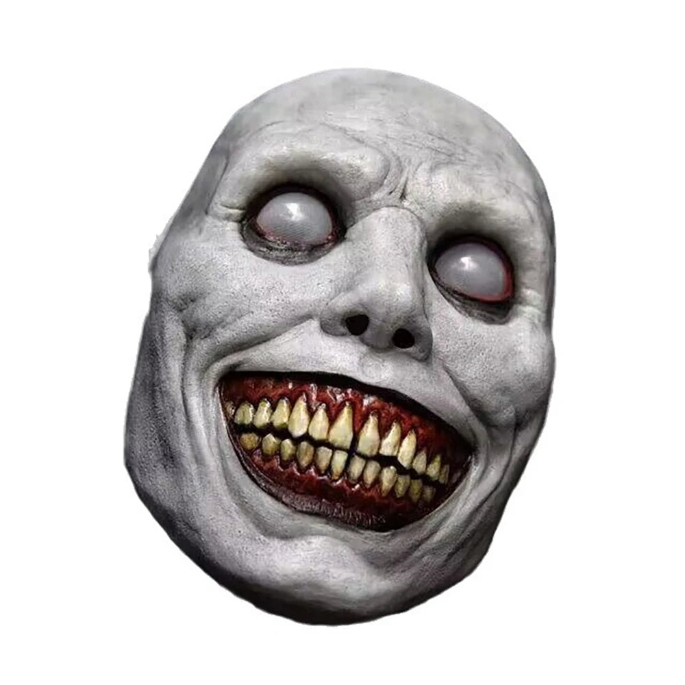 Exorcist White Face Demon Mask - Scary Halloween Cosplay Prop