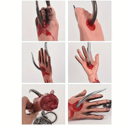 Haunted House Decor - Bloody Hands & Feet Iron Chain Hooks