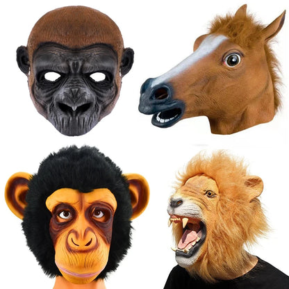 Novelty Animal Head Mask - Monkey & Dog for Halloween Cosplay