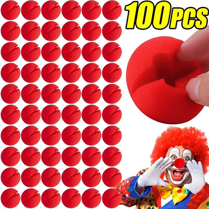 1-100pcs Red Sponge Clown Nose Circus Cosplay Halloween Costume