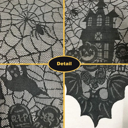 1 pcs of Halloween lace tablecloth spider web skull pattern rectangular shape