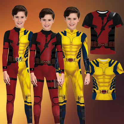 Deadpool Wolverine Costume - Kids Jumpsuit for Halloween