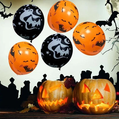 30/10Pcs Halloween Balloons - Scary Pumpkin & Ghost Decor