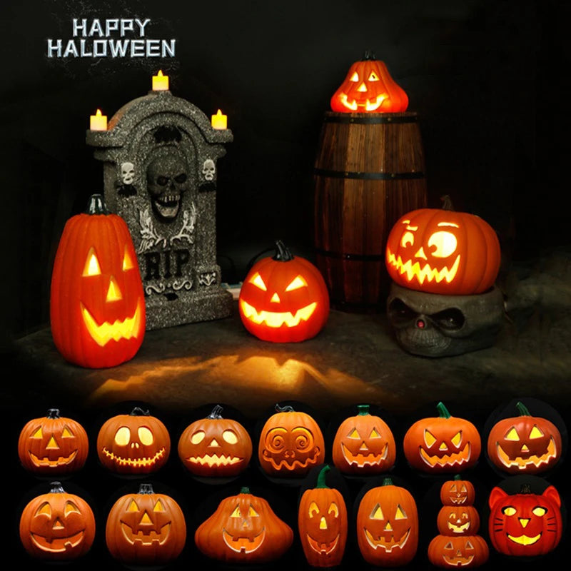 LED Scream Pumpkin Lights – Halloween Decoration for Night & Outdoor