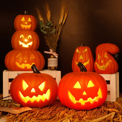 LED Scream Pumpkin Lights – Halloween Decoration for Night & Outdoor