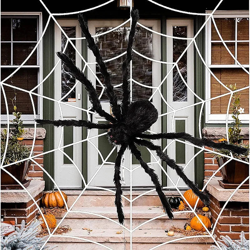 Giant Black Plush Spider - Halloween Decoration Prop