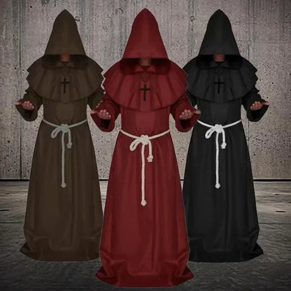 Wizard Costume - Medieval Hooded Robe for Halloween Cosplay