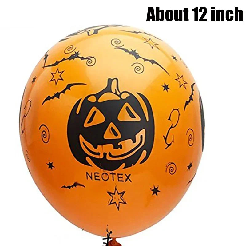 30/10Pcs Halloween Balloons - Scary Pumpkin & Ghost Decor