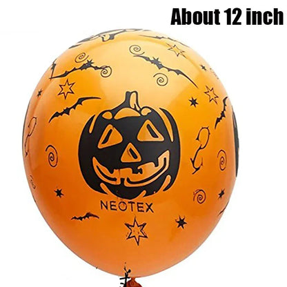 30/10Pcs Halloween Balloons - Scary Pumpkin & Ghost Decor