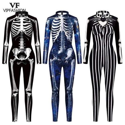 Adult Skeleton Costume - Unisex Halloween Zentai Bodysuit