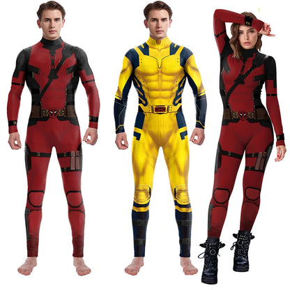 Wolverine Deadpool Cosplay Jumpsuit - Halloween Bodysuit