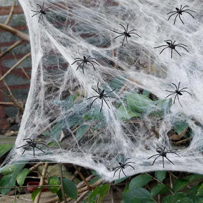 Halloween Spider Web & Scream Decorations – Perfect for Haunted Houses