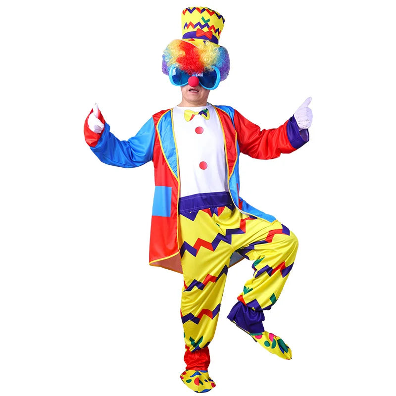 Adult Circus Clown Jumpsuit - Halloween Carnival Costume (No Wig)