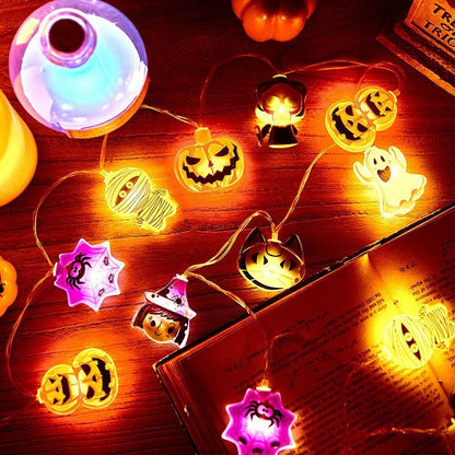 LED String Lights - Pumpkin & Ghost Halloween Decor 2024