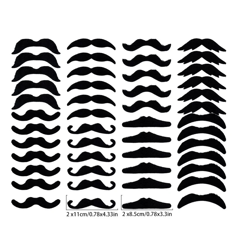 48PCS Funny Fake Mustaches - Halloween Pirate Party Accessories