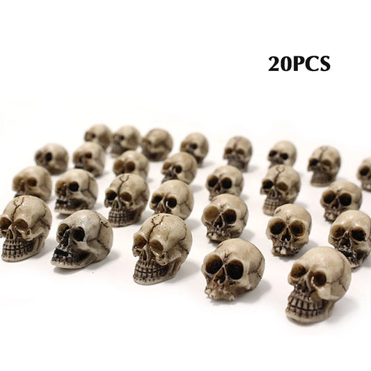 20pcs Simulation Skull Model Toys Mini Skull DIY Halloween Decoration